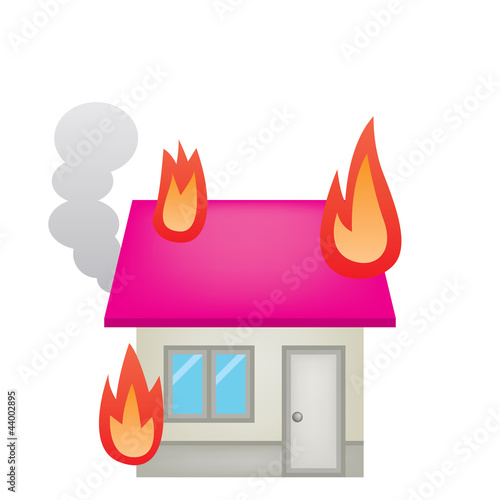 住宅 家 火災 火事 イラスト Adobe Stock でこのストックベクターを