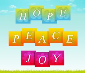 Wall Mural - Hope, Peace, Joy