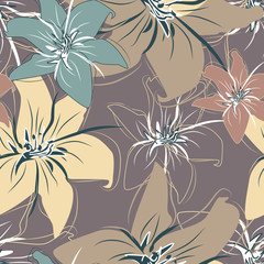 Sticker - seamless floral pattern