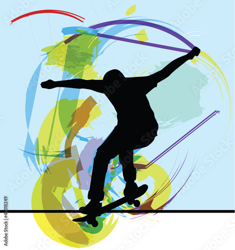 Tapeta ścienna Ilustracja skateboarding