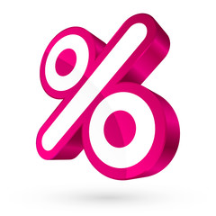 Poster - Pink/White Percent Sign 3D Sale