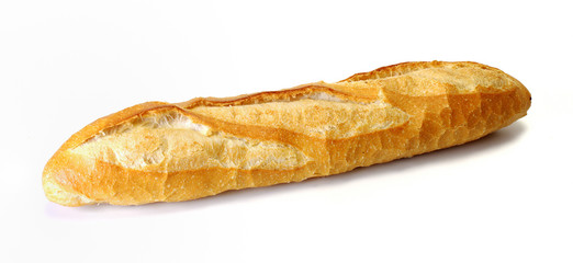 Long loaf, Baguette on white background