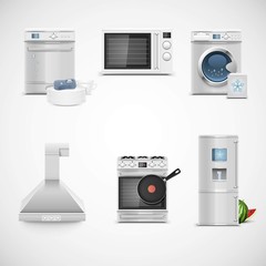 kitchen technique vector icon set