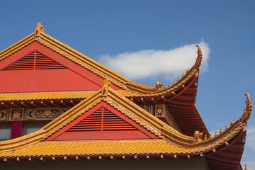 Roof and architectural details of Buddhist Temple