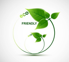 Wall Mural - abstract natural eco green lives circle vector