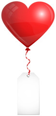 Poster - Red Heart Balloon & Label