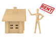 © doomu - Dummy with house and Rent banner