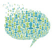 © pashabo - Speech bubble, composed from many people silhouettes. Social net