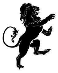 Wall Mural - Heraldic rampant lion