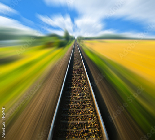 Naklejka dekoracyjna Railway track blurred