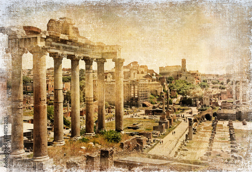 Fototapeta do kuchni Roman forums - retro picture