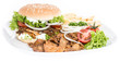 © HandmadePictures - Kebab Burger with Chips on white