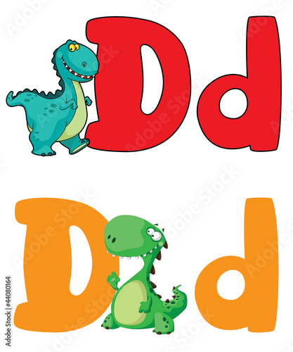 Board z aluminiowym obramowaniem Litera d dinozaura
