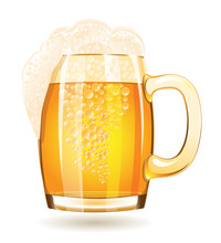 Mug Of Beer Isolated On A White Background