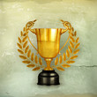 Golden trophy, old-style vector
