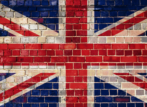Fotomural UK flag on a brick wall background