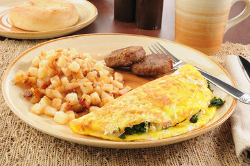 Sticker - Spinach and feta cheese omelet with sausage