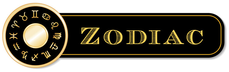 zodiac banner, 12 astrology sun signs, gold horoscope mandala