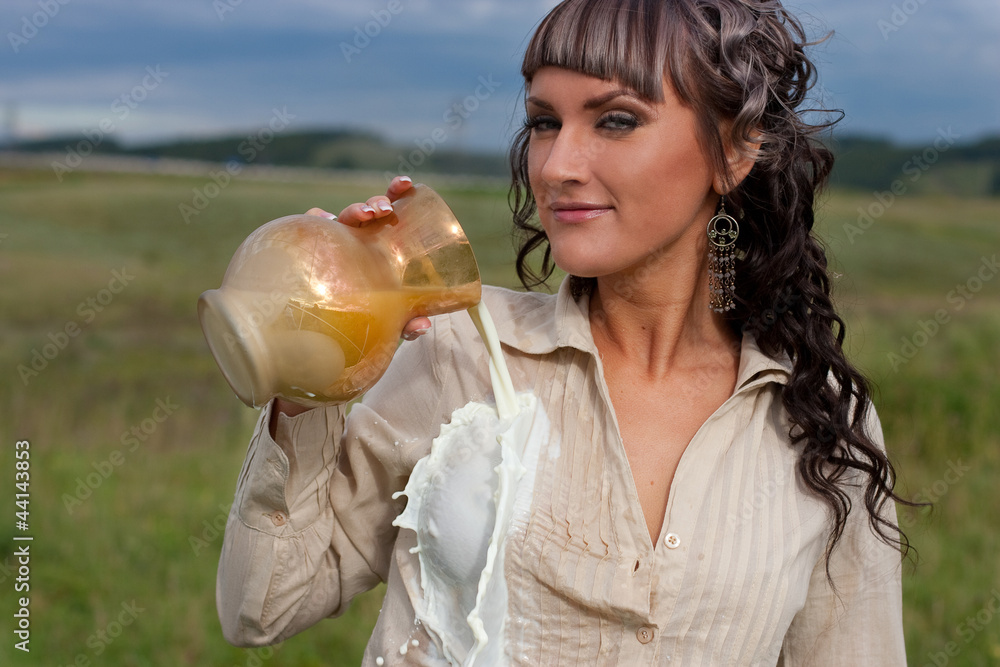 Girl with a jug of milk