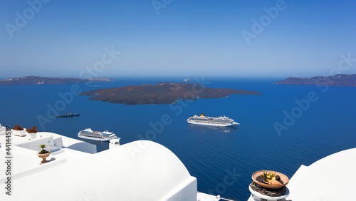 Board z aluminiowym obramowaniem Wulkan - santorini