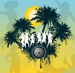 Junge Menschen feiern - Beachparty unter Palmen