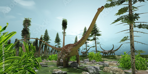 Board z aluminiowym obramowaniem Świat diplodocus