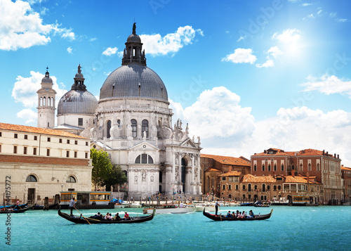 Board z aluminiowym obramowaniem Kanał grande i bazylika santa maria della salute, wenecja, włochy