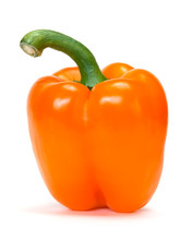 Orange Pepper Over White Background