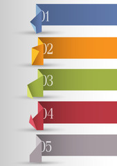 Wall Mural - origami paper numbered banners