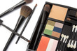 Professional makeup palette and brushes