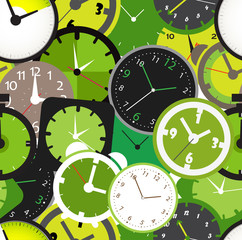 Aufkleber - Seamless pattern of different clocks