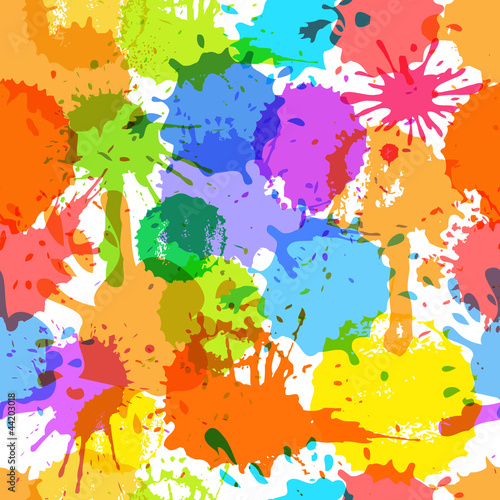 Naklejka dekoracyjna Color ink blots seamless background