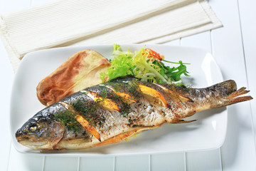 Poster - Lemon dill trout with baked potato