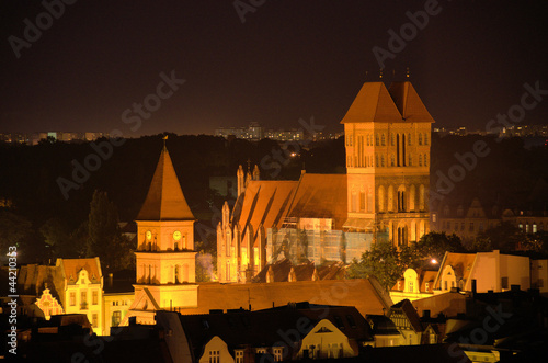 Plakat na papierze fotorealistycznym Toruń nocą