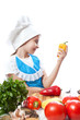 © Natalya Antoshchenko - Happy little chef cook with Bell Pepper.