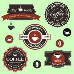 Canvas Print - vector coffee labels in retro style