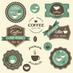 Canvas Print - vector coffee labels. vintage style