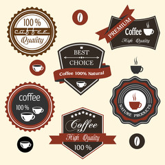 Canvas Print - vector set of coffee labels