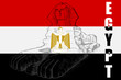 vector illustration of the great sphinx on Egypt flag