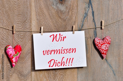 Wir vermissen Dich StockFoto Adobe Stock
