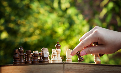 Wall Mural - woman playing chess