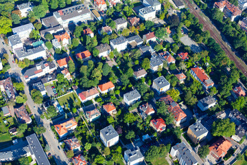 Sticker - aerial view of city suburbs