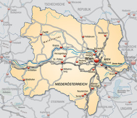  Umgebungskarte des Kantons Niederösterreich mit Verkehrsnetz