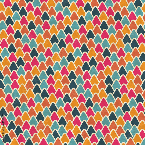 Obraz na płótnie canvas czteroczęściowy "tetraptyk" Bez szwu retro wzór geometryczny. 