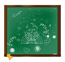 Drawing With Chalk On A Blackboard Vector