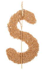 Poster - Dollar symbol made from wheat grain