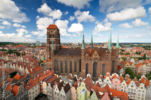 Naklejka - mata magnetyczna na lodówkę St. Mary's Cathedral in old town of Gdansk, Poland