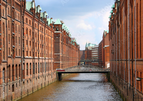 Tapeta ścienna Speicherstadt magazyn powiatu hamburg, niemcy