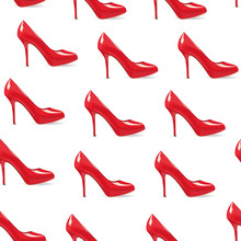 Red High-heeled Shoe Seamless Background
