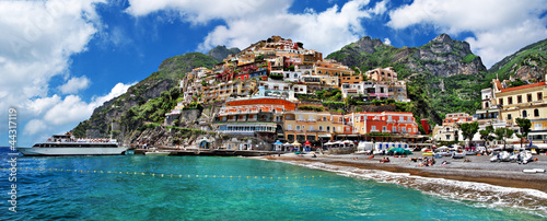 Plakat na papierze fotorealistycznym Podróż we Włoszech - panorama positano